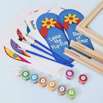 6 Mini Paintings – Flip-Flop Summer Fun Set (5.9” x 7.9” / 15 x 20 cm)