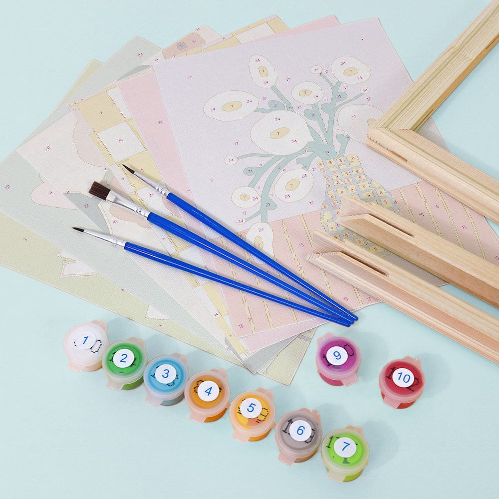 6 Mini Paintings – Modern Blooms Art Set (5.9” x 7.9” / 15 x 20 cm)