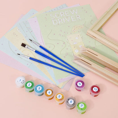 6 Mini Paintings – Pop Cocktail Party Set (5.9” x 7.9” / 15 x 20 cm)