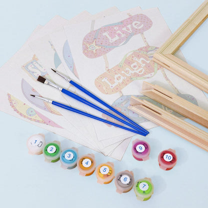 6 Mini Paintings – Flip-Flop Summer Fun Set (5.9” x 7.9” / 15 x 20 cm)