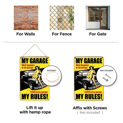 DIYArtCool™ Metal Bar/Posters Art Paint By Numbers- My Garage, My Rules #16 (20x30cm /7.8"x11.8"）