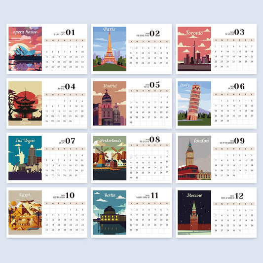 2026 Calendar Series – World Scenic Spots / Animal Series /Paint by Numbers(28.3cm x 21cm)