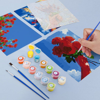 6 Mini Paintings – Flowers to the Sky Set (5.9” x 7.9” / 15 x 20 cm)