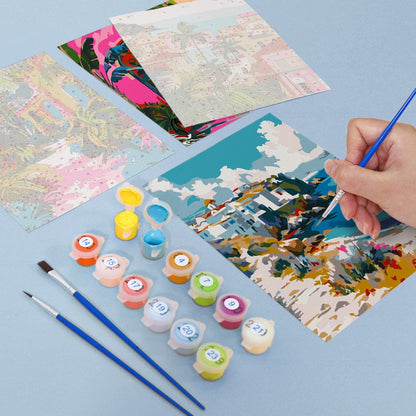 6 Mini Paintings – Vivid Escape Destinations Set (5.9” x 7.9” / 15 x 20 cm)
