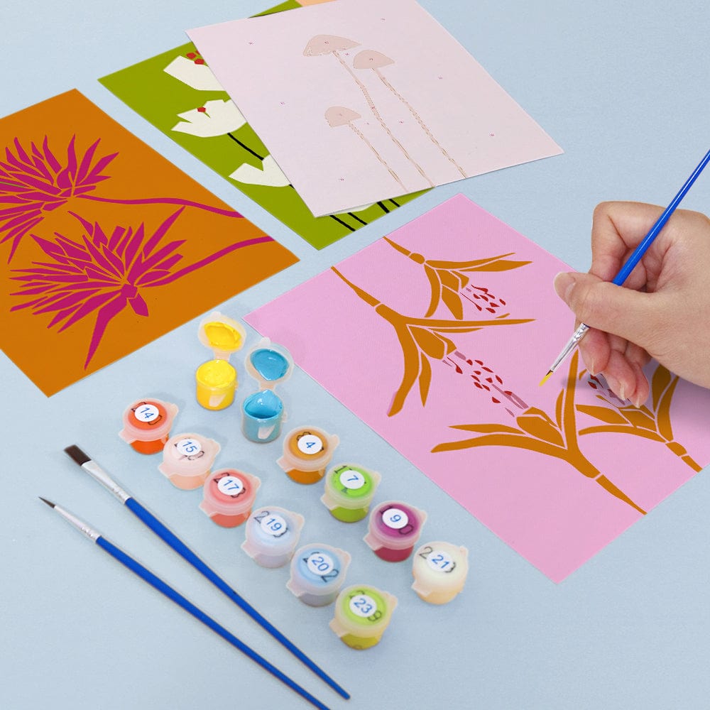 6 Mini Paintings – Abstract Florals (5.9” x 7.9” / 15 x 20 cm)