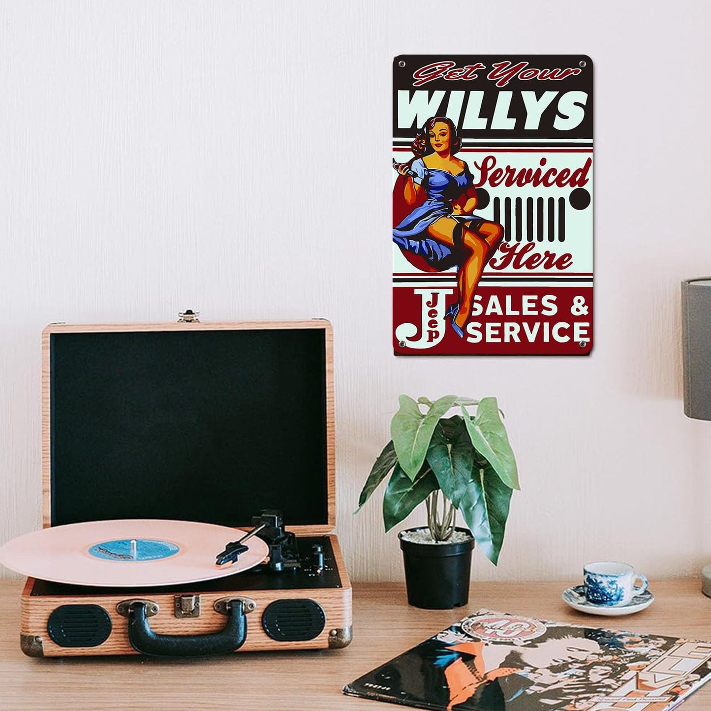 DIYArtCool™ Metal Bar/Posters Art Paint By Numbers- Get Your Willys Serviced #21 (20x30cm /7.8"x11.8"）