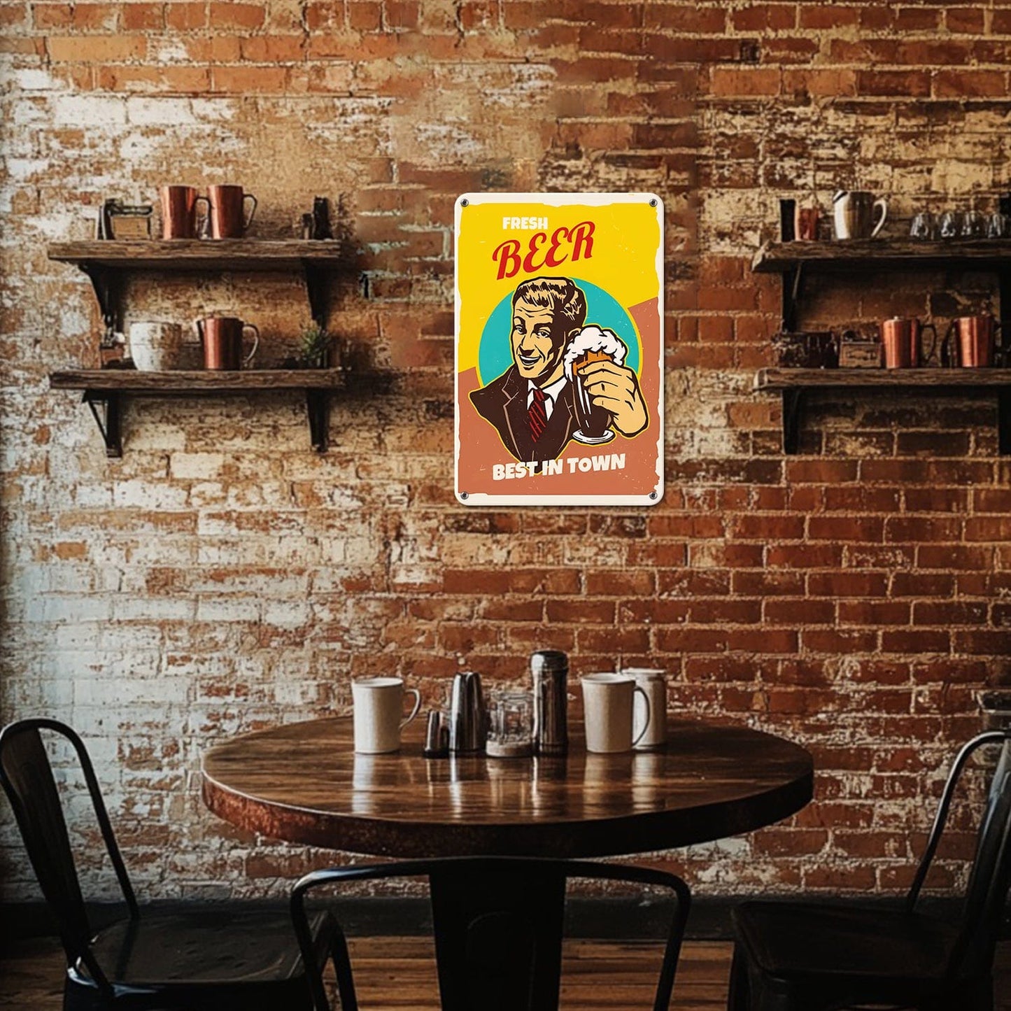 DIYArtCool™ Metal Bar/Posters Art Paint By Numbers- Fresh Beer, Best in Town #05 (20x30cm /7.8"x11.8"）