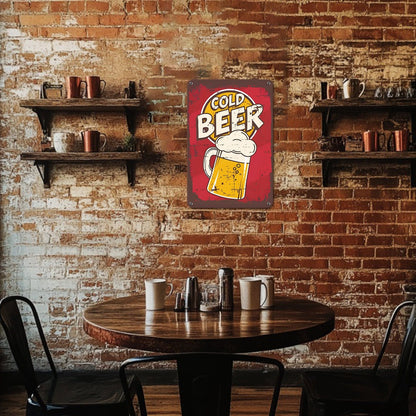 DIYArtCool™ Metal Bar/Posters Art Paint By Numbers- Cold Beer Classic  #06(20x30cm /7.8"x11.8"）