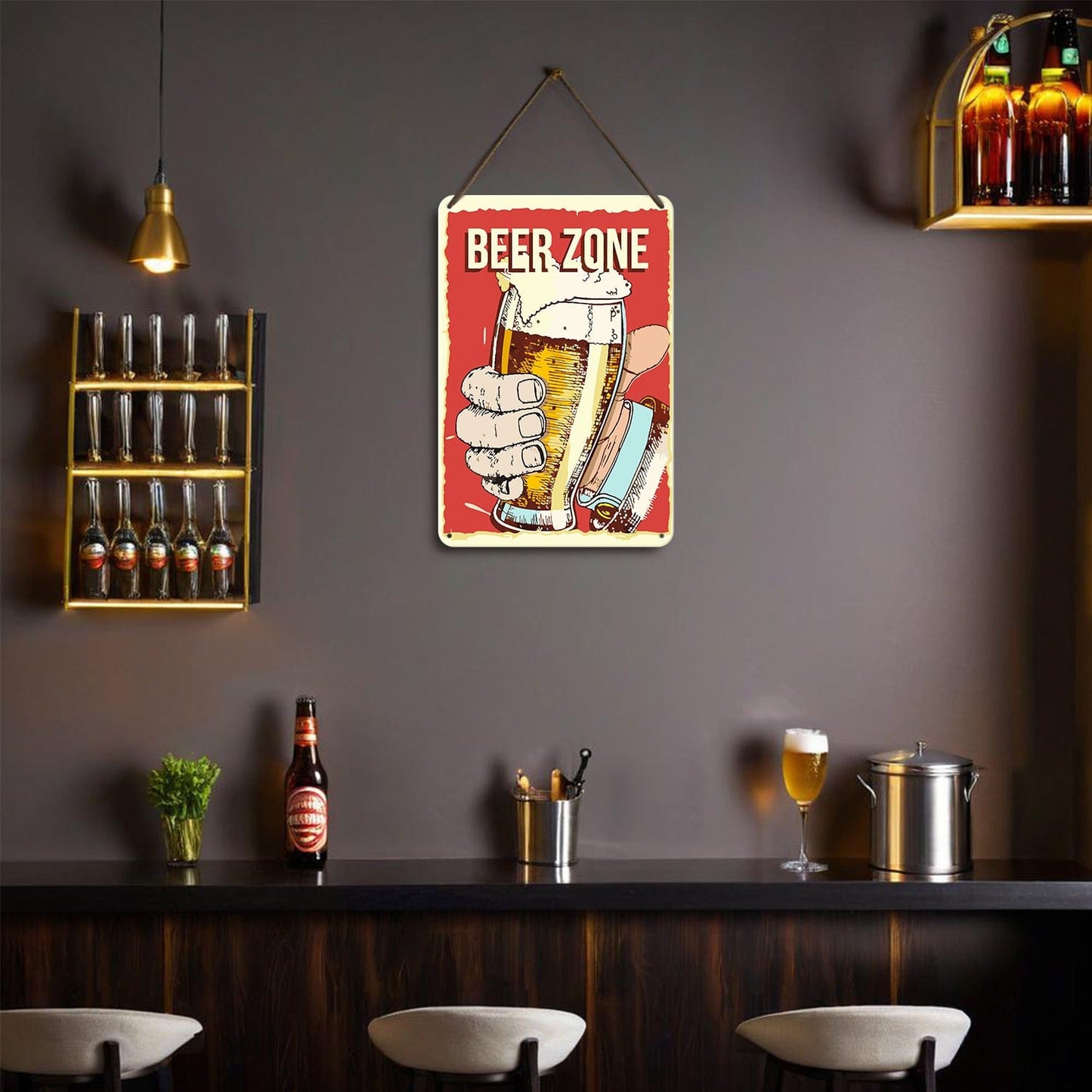 DIYArtCool™ Metal Bar/Posters Art Paint By Numbers- Beer Zone Cheers #03 (20x30cm /7.8"x11.8"）