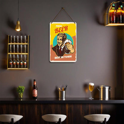 DIYArtCool™ Metal Bar/Posters Art Paint By Numbers- Fresh Beer, Best in Town #05 (20x30cm /7.8"x11.8"）