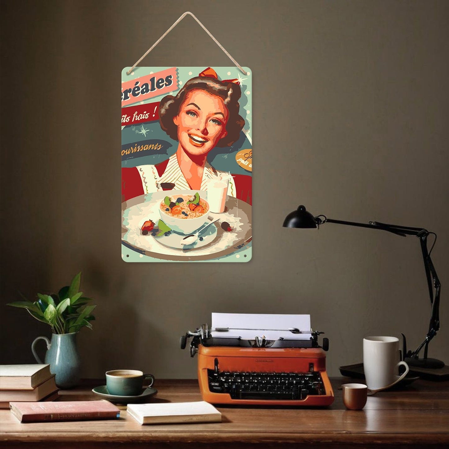 DIYArtCool™ Metal Bar/Posters Art Paint By Numbers- Vintage Breakfast Lady #18 (20x30cm /7.8"x11.8"）