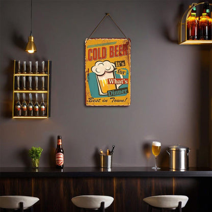 DIYArtCool™ Metal Bar/Posters Art Paint By Numbers- Cold Beer for Dinner #09 (20x30cm /7.8"x11.8"）