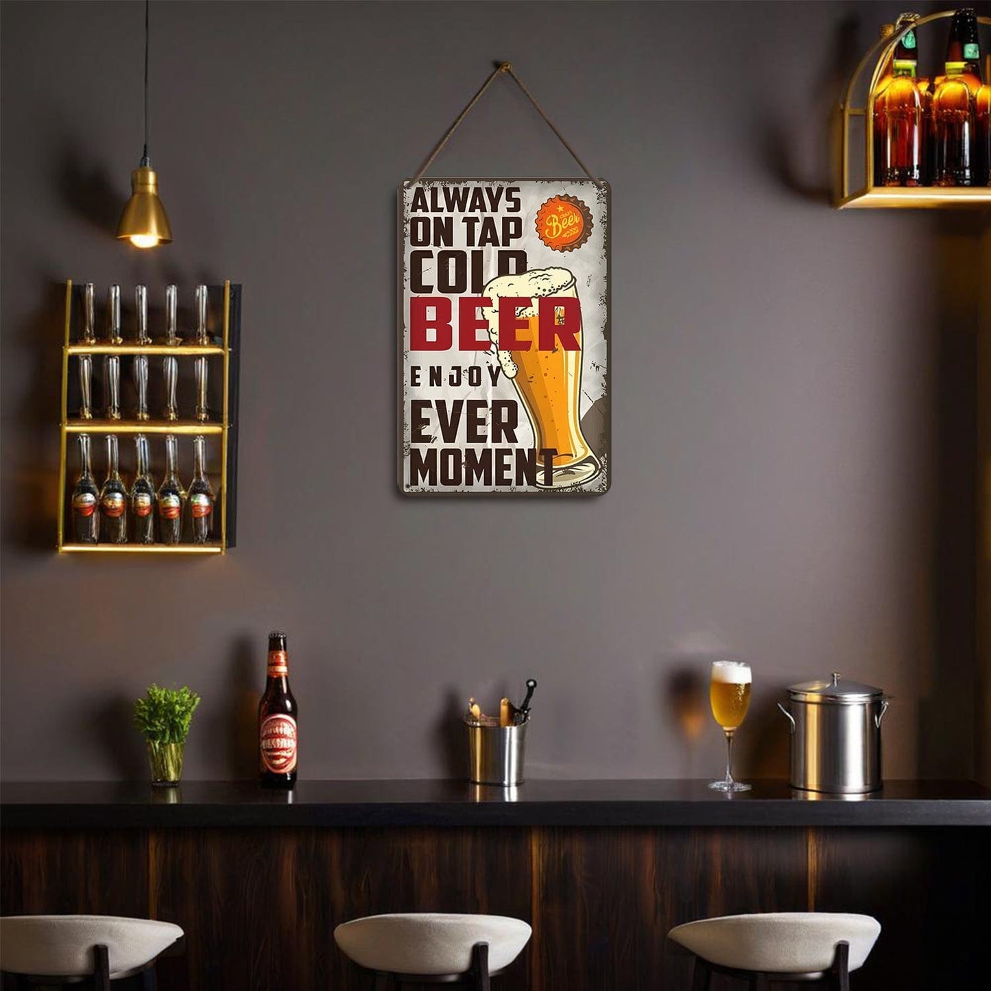 DIYArtCool™ Metal Bar/Posters Art Paint By Numbers- Always on Tap #08 (20x30cm /7.8"x11.8"）