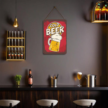 DIYArtCool™ Metal Bar/Posters Art Paint By Numbers- Cold Beer Classic  #06(20x30cm /7.8"x11.8"）