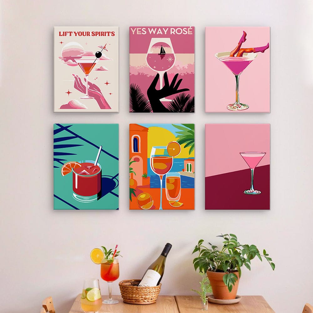 6 Mini Paintings – Pink Hour Paintings (5.9” x 7.9” / 15 x 20 cm)