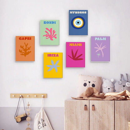 6 Mini Paintings - Coastal Cities Art Set (5.9“ x 7.9" / 15 x 20 cm)
