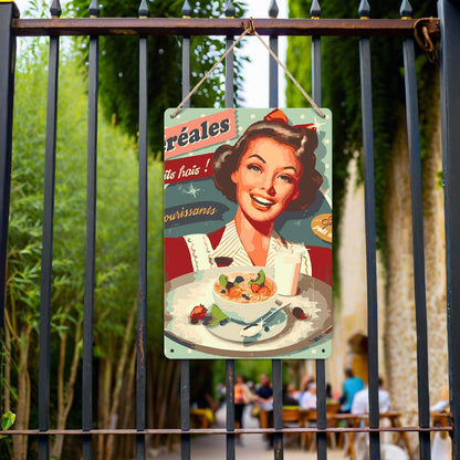 DIYArtCool™ Metal Bar/Posters Art Paint By Numbers- Vintage Breakfast Lady #18 (20x30cm /7.8"x11.8"）