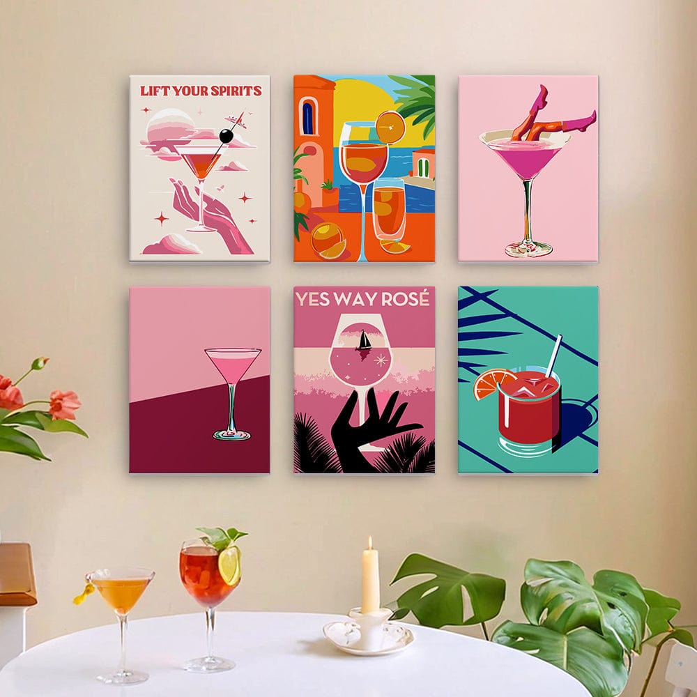 6 Mini Paintings – Pink Hour Paintings (5.9” x 7.9” / 15 x 20 cm)