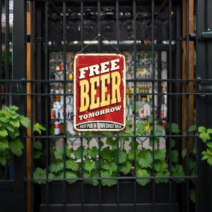DIYArtCool™ Metal Bar/Posters Art Paint By Numbers- Free Beer Tomorrow #14 (20x30cm /7.8"x11.8"）