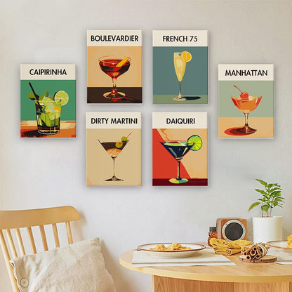 6 Mini Paintings – Signature Cocktails kit(5.9” x 7.9” / 15 x 20 cm)