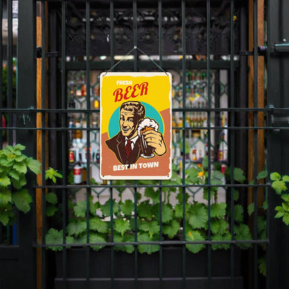 DIYArtCool™ Metal Bar/Posters Art Paint By Numbers- Fresh Beer, Best in Town #05 (20x30cm /7.8"x11.8"）