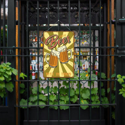 DIYArtCool™ Metal Bar/Posters Art Paint By Numbers- Cheers to Fresh Beer #10 (20x30cm /7.8"x11.8"）