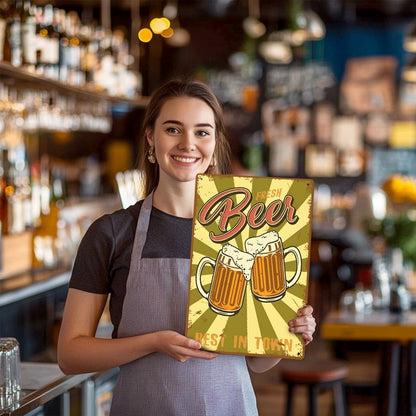 DIYArtCool™ Metal Bar/Posters Art Paint By Numbers- Cheers to Fresh Beer #10 (20x30cm /7.8"x11.8"）