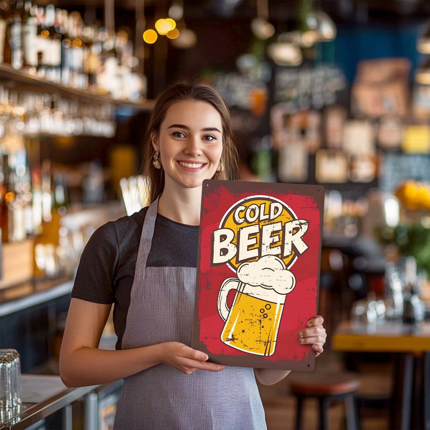 DIYArtCool™ Metal Bar/Posters Art Paint By Numbers- Cold Beer Classic  #06(20x30cm /7.8"x11.8"）