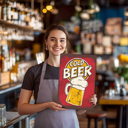 DIYArtCool™ Metal Bar/Posters Art Paint By Numbers- Cold Beer Classic  #06(20x30cm /7.8"x11.8"）