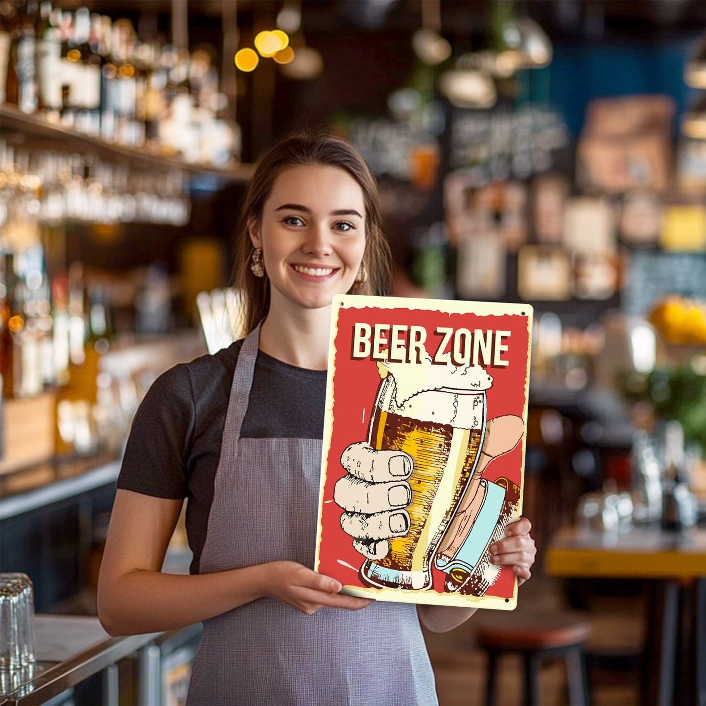 DIYArtCool™ Metal Bar/Posters Art Paint By Numbers- Beer Zone Cheers #03 (20x30cm /7.8"x11.8"）