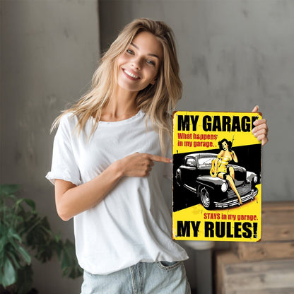DIYArtCool™ Metal Bar/Posters Art Paint By Numbers- My Garage, My Rules #16 (20x30cm /7.8"x11.8"）