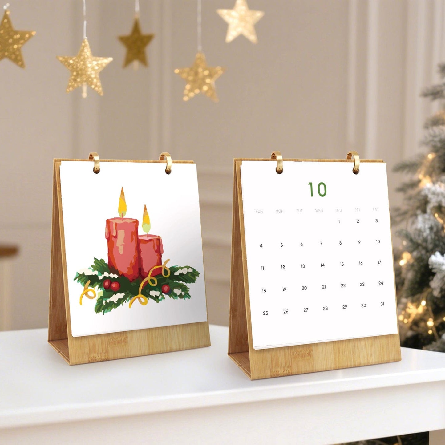 2026 Desk Calendar Series –  Christmas elements /Paint by Numbers(18.2cm x 22.5cm)