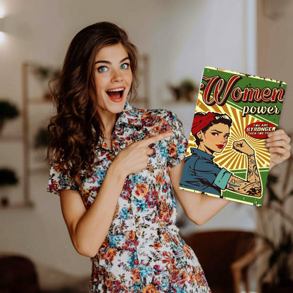 DIYArtCool™ Metal Bar/Posters Art Paint By Numbers- Women Power #20 (20x30cm /7.8"x11.8"）