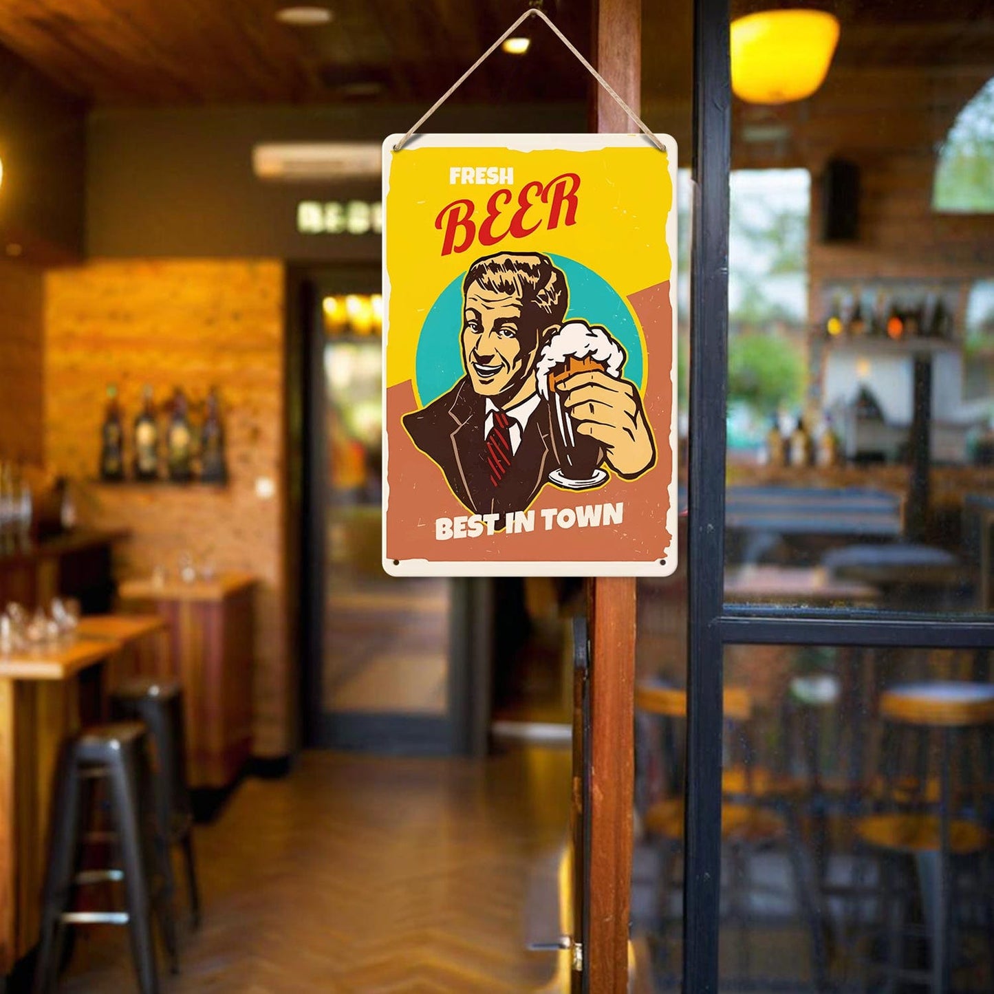 DIYArtCool™ Metal Bar/Posters Art Paint By Numbers- Fresh Beer, Best in Town #05 (20x30cm /7.8"x11.8"）