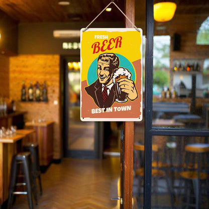DIYArtCool™ Metal Bar/Posters Art Paint By Numbers- Fresh Beer, Best in Town #05 (20x30cm /7.8"x11.8"）