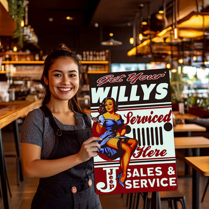 DIYArtCool™ Metal Bar/Posters Art Paint By Numbers- Get Your Willys Serviced #21 (20x30cm /7.8"x11.8"）