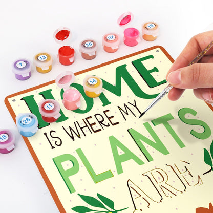 DIYArtCool™ Metal Bar/Posters Art Paint By Numbers- Home Is Where My Plants Are #33 (20x30cm /7.8"x11.8"）