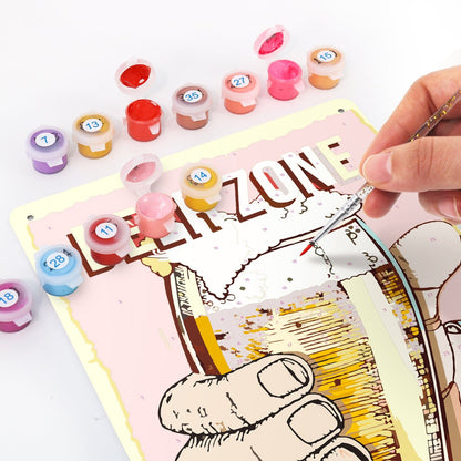 DIYArtCool™ Metal Bar/Posters Art Paint By Numbers- Beer Zone Cheers #03 (20x30cm /7.8"x11.8"）