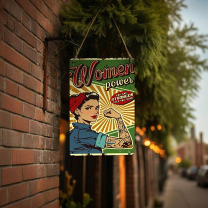 DIYArtCool™ Metal Bar/Posters Art Paint By Numbers- Women Power #20 (20x30cm /7.8"x11.8"）