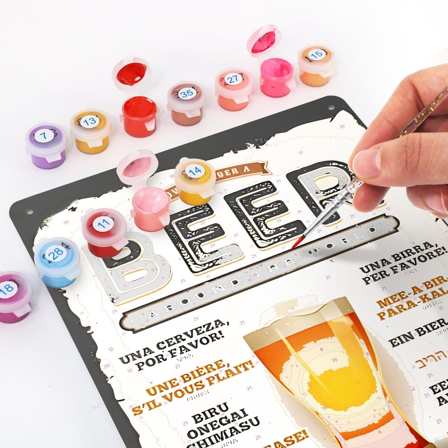 DIYArtCool™ Metal Bar/Posters Art Paint By Numbers- Beer Please! #01（20x30cm /7.8"x11.8"）