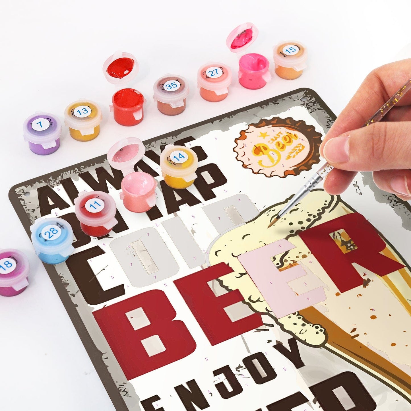 DIYArtCool™ Metal Bar/Posters Art Paint By Numbers- Always on Tap #08 (20x30cm /7.8"x11.8"）
