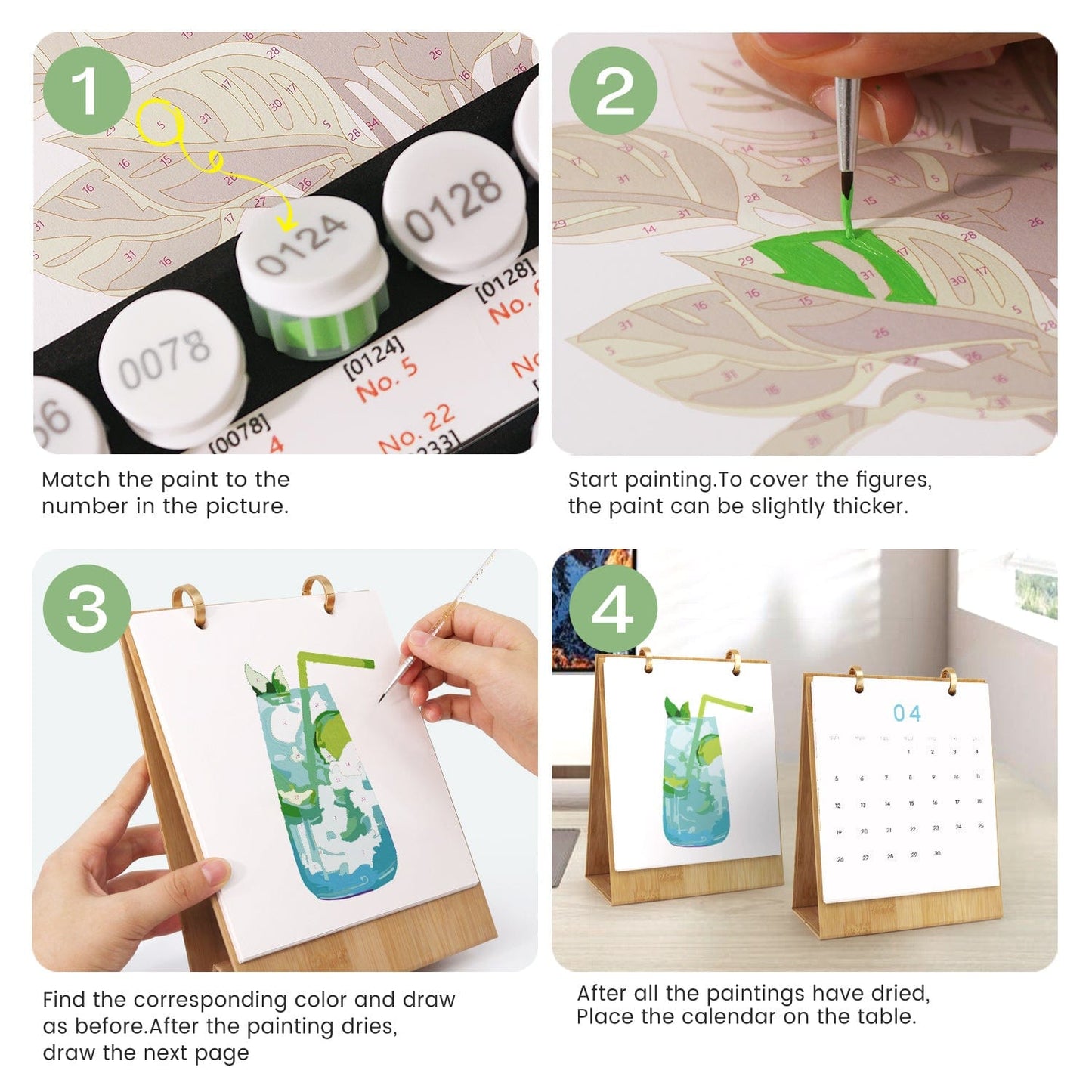2026 Desk Calendar Series –  Drinks /Paint by Numbers(18.2cm x 22.5cm)