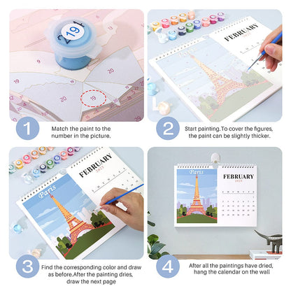 2026 Calendar Series – World Scenic Spots / Animal Series /Paint by Numbers(28.3cm x 21cm)