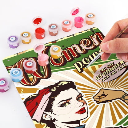 DIYArtCool™ Metal Bar/Posters Art Paint By Numbers- Women Power #20 (20x30cm /7.8"x11.8"）