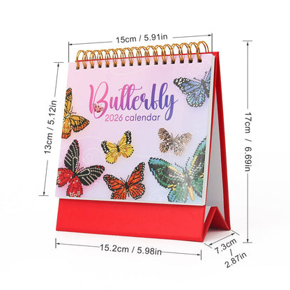DIYArtCool™ 2026 Desk Calendar Series – Butterflies /Diamond Painting(17cm x 15cm)
