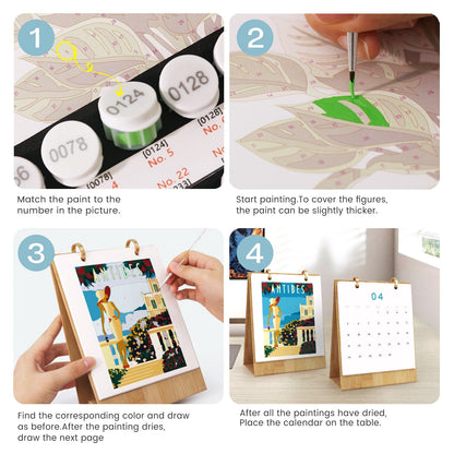 2026 Desk Calendar Series –  Scenic spots /Paint by Numbers(18.2cm x 22.5cm)