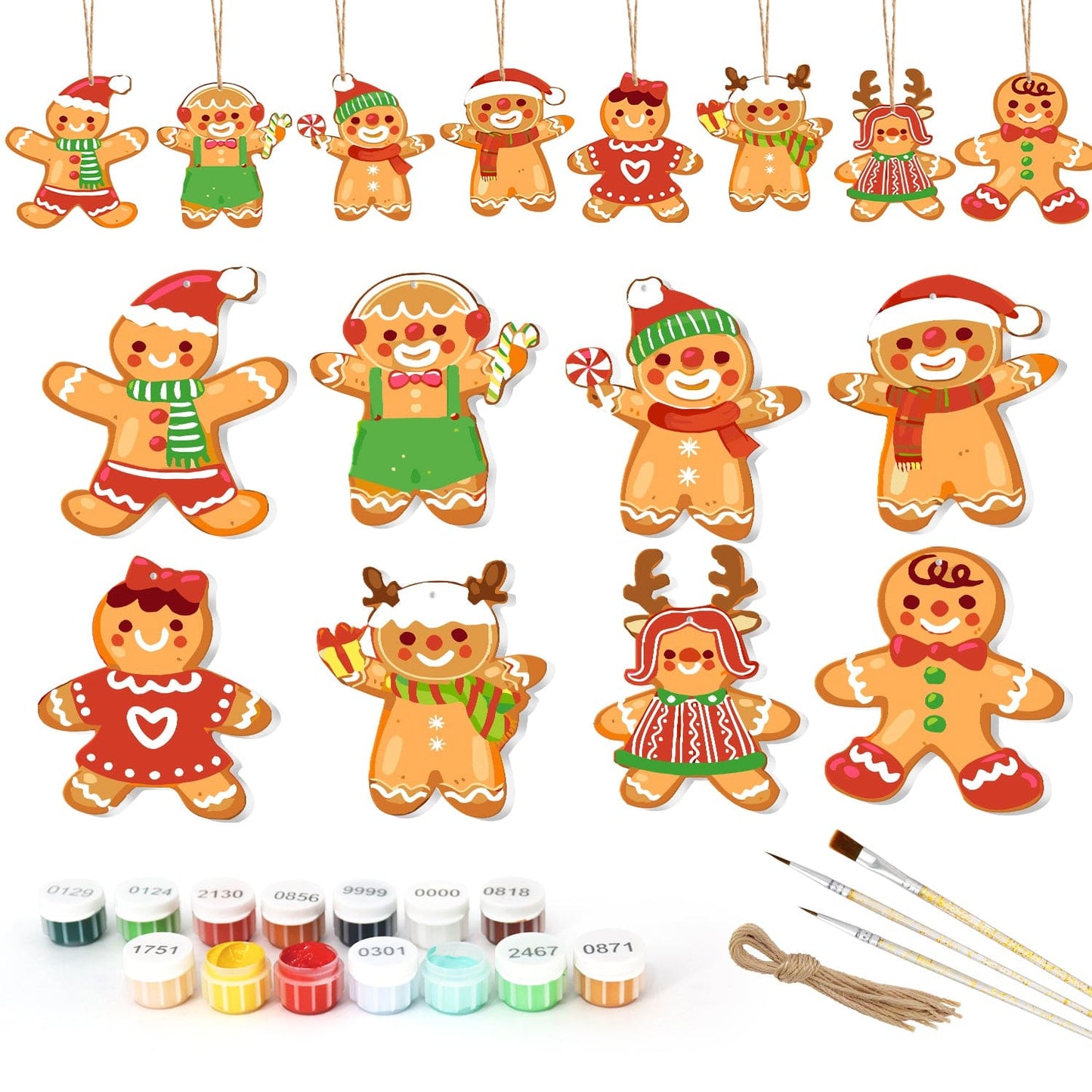 🎄 Christmas Decorations Paint-By-Numbers – 8PCS Holiday Craft Set MBH36