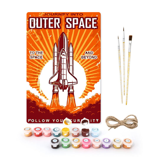 DIYArtCool™ Metal Bar/Posters Art Paint By Numbers- Journey Into Outer Space #15 (20x30cm /7.8"x11.8"）