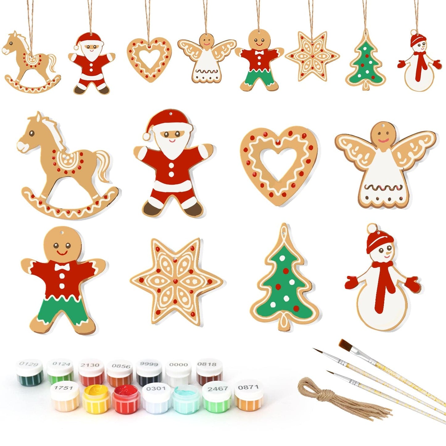 🎄Christmas Decorations Paint-By-Numbers – 8PCS Holiday Craft Set MBH39