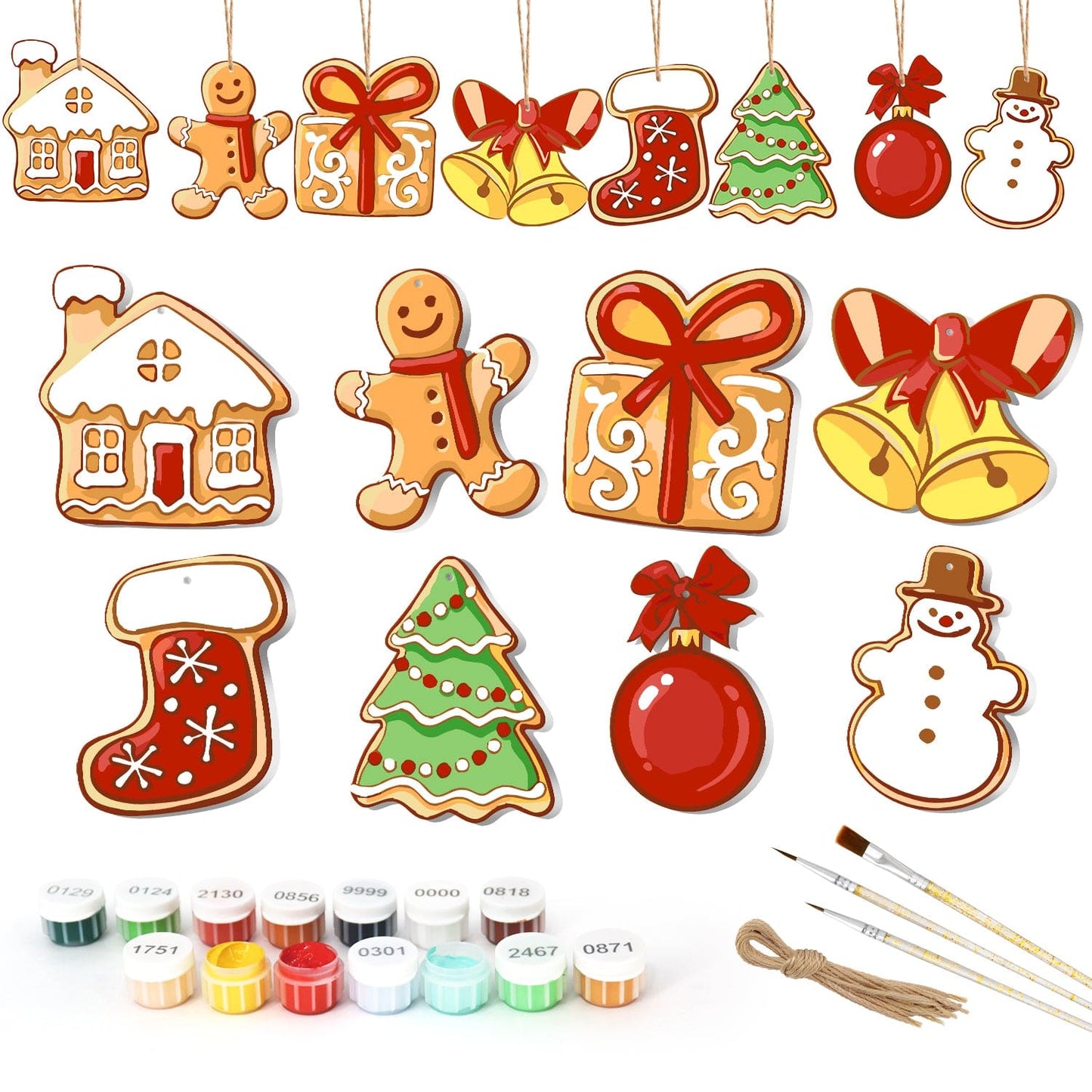 🎄Christmas Decorations Paint-By-Numbers – 8PCS Holiday Craft Set MBH23